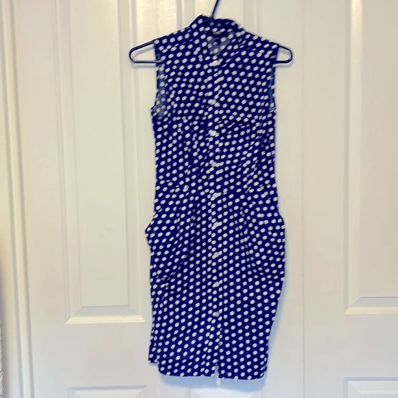 Classic Pin-Up Blue & White Polka Dot Pencil Press - Picture 2 of 5